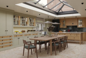 cucina stile inglese moderno, design di Martini. Cucina in rovere naturale con isola